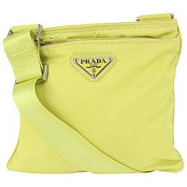 Prada Ultra Rare Chartuse Yellow Nylon Tessuto Messenger Crossbody 831pr56