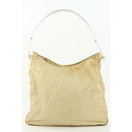 Prada Beige Nylon Tessuto Hobo Bag 23pr114