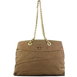 Prada Brown Nylon Chain Tote bag