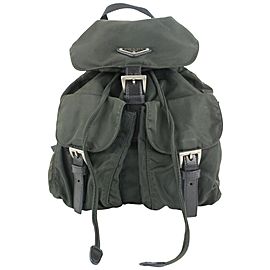 Prada Dark Green Tessuto Nylon Twin Pocket Backpack 885pr413