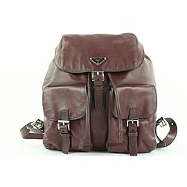 Prada Burgundy Leather Twin Pocket Backpack 862816