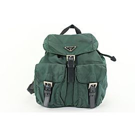 Prada Green Tessuto Nylon Twin Pocket Backpack 26pr422