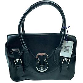 Ralph Lauren 872172 The Ricky Black Leather Satchel