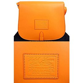 Ralph Lauren Stirrup Equestrian Saddle 235766 Orange Leather Cross Body Bag