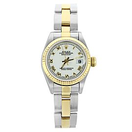 Rolex 26mm White Dial Two-Tone Datejust Womens Watch 69173