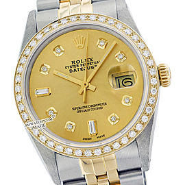 Rolex Datejust 16013 36mm Stainless Steel Yellow Gold Diamond Watch