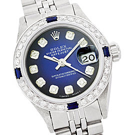 Rolex Datejust 69174 26mm Blue Vignette Diamond Sapphire Stainless Steel Watch