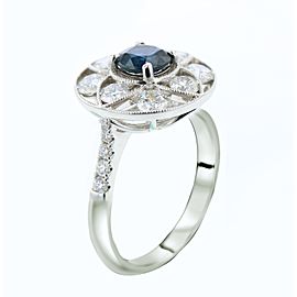 18k White Gold Sapphire and Diamond Ring