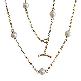 Tiffany Co. Elsa Peretti Gold & Pearl Necklace