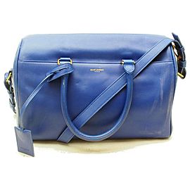 Saint Laurent 12 Hour Duffel Blue Leather with Strap 872879