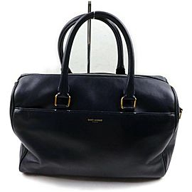 Saint Laurent 12 Hour Duffle Bag Navy Blue Leather 872735