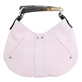 Saint Laurent Mombasa Limited Edition 21mt914 Light Pink Canvas Shoulder Bag