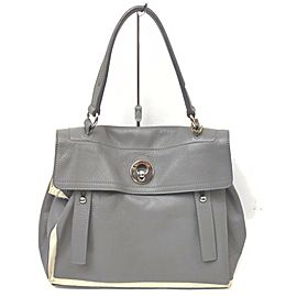 Saint Laurent YSL Grey Leather Muse Two Shoulder bag 863014