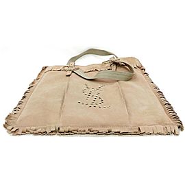 Saint Laurent Ysl Kahala Beigetote 872444 Beige Suede Leather Tote