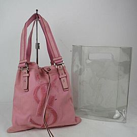 Saint Laurent YSL Kahala Pink Logo Tote 872848