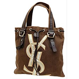 Saint Laurent Ysl Logo Kahala Tote Brown 859827