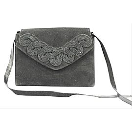 Salvatore Ferragamo Suede Flap Woc Msml9 Black Clutch