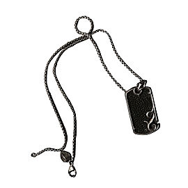 Stephen Webster Sterling Silver Onyx Black & Silver Dogtag Necklace