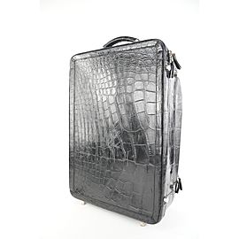 Alfredo Beretta Alfredo Beretta Black Crocodile Suitcase Trolley Rolling Luggage 396be