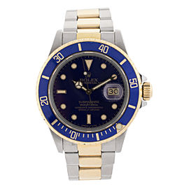 Rolex Two Tone Submariner Blue Dial Model #16803 Mens Watch