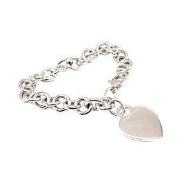 Tiffany & Co. Sterling Silver Heart Tag Charm Bracelet