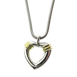 Tiffany & Co. 925 Sterling Silver and 18k Yellow Gold Heart Motif Necklace