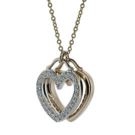 Tiffany & Co. Rose Gold & Double Open Heart Diamond Necklace