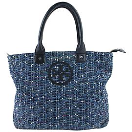 Tory Burch Jayden Logo 24mz0731 Blue Tweed Tote