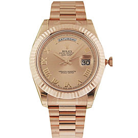 Rolex 218235 Day Date II Rose Champagne Roman Dial President