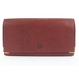 Valentino Garavani Burgundy Leather Long Bifold Flap Wallet 14vk0123