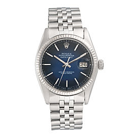 Rolex Datejust 1601 Stainless Steel Blue Dial 36mm Mens Watch