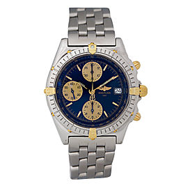 Breitling Chronomat B13050.1 Chronograph Two-Tone Gold Stainless 38mm Blue Mens Watch