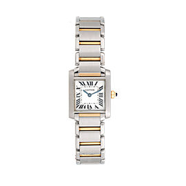 Cartier 18K Yellow Gold Two-Tone Tank Francaise W51007Q4 2300 Womens Watch