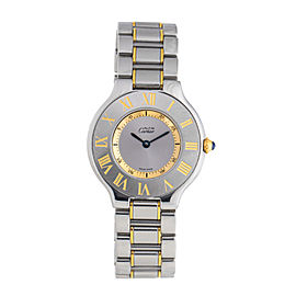 Cartier Must de 21 1330 18K Yellow Gold & Stainless Steel Silver Dial 31mm Watch