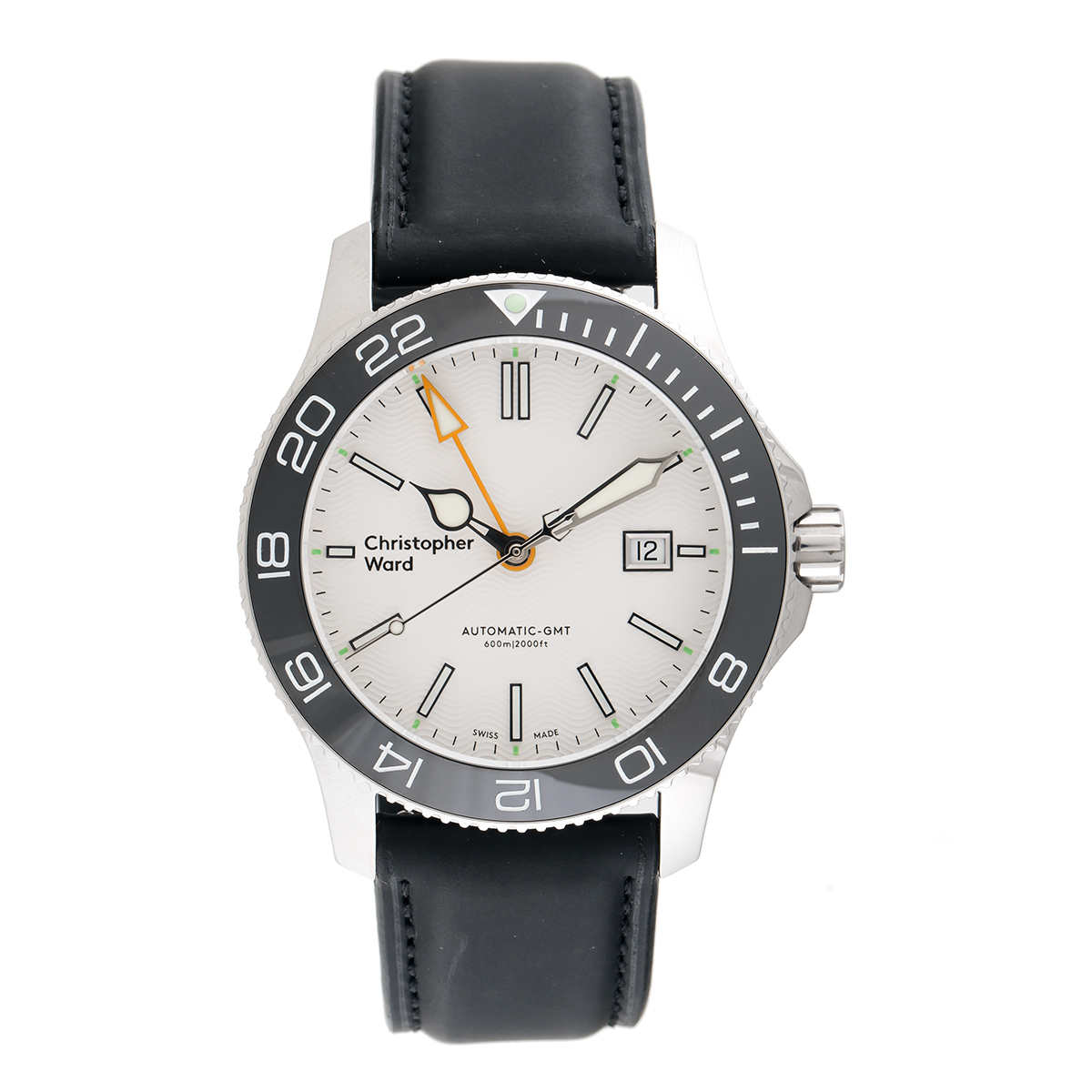 Christopher Ward C60 Trident Pro 600 GMT White Automatic Diving 43mm Mens Watch Christopher Ward Buy at TrueFacet