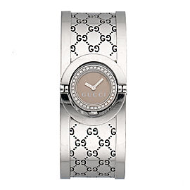 Gucci 112 Quartz Diamond 23mm Womens Watch