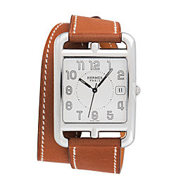 Hermes Cape Cod CC1.810 Double Wrap Leather 33mm Mens Watch