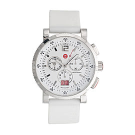 Michele MW01K00D9001 Sport Sail Large Analog-Display Swiss-Quartz Silver-Tone 42mm Womens Watch