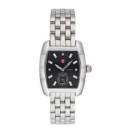 Michele Mini Urban MW02A00A0927 Stainless Steel Diamond Black 22mm Womens Watch