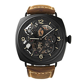 Panerai Special Edition 2010 Lo Scienziato Radiomir Tourbillon GMT 18k White Gold Black Ceramic 48mm Watch