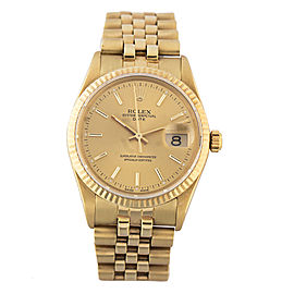 Rolex Date 15037 18k Yellow Gold 34mm Watch