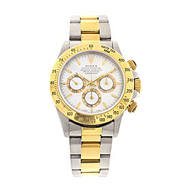 Rolex Daytona Cosmograph 16523 40mm Steel Gold White Watch