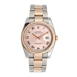 Rolex Oyster Perpetual Datejust 116231 PRO Pink Dial Stainless Steel and 18K Everose Gold Bracelet Automatic 36mm Mens Watch