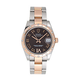 Rolex Datejust 31 178341 Chocolate Dial Stainless Steel and 18K Rose Gold Diamond 31mm Womens Watch