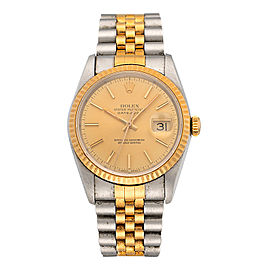 Rolex Datejust 18K Yellow Gold and Stainless Steel Automatic 36mm Unisex Watch