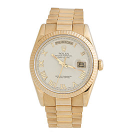 Rolex Day-Date President 118238 White Roman 18K Yellow Gold 36mm Watch