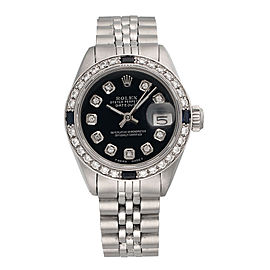 Rolex Datejust 6917 Stainless Steel Custom Diamonds 26mm Womens Watch