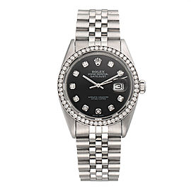 Rolex Datejust 16014 Stainless Steel Automatic with Custom Diamonds 36mm Unisex Watch