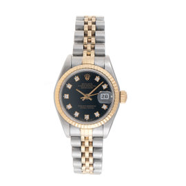 Rolex 69173 18K Yellow Gold and Stainless Steel Diamond Dial 26mm Womens Watch