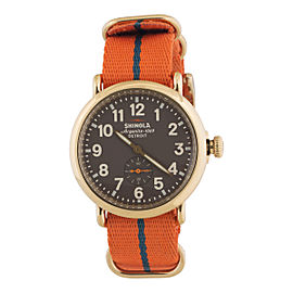 Shinola Detroit Runwell 41mm with Orange Nylon Strap & Additional Brown Leather Strap